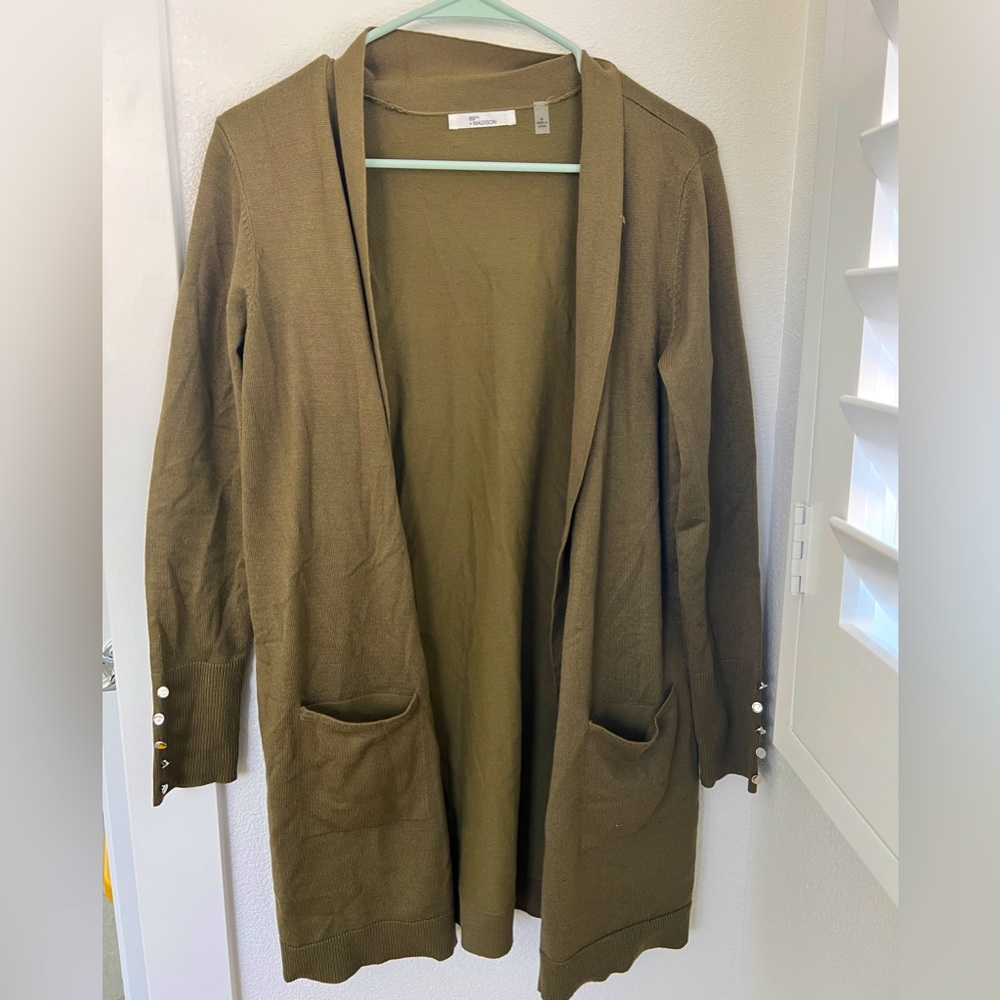 Olive green cardigan